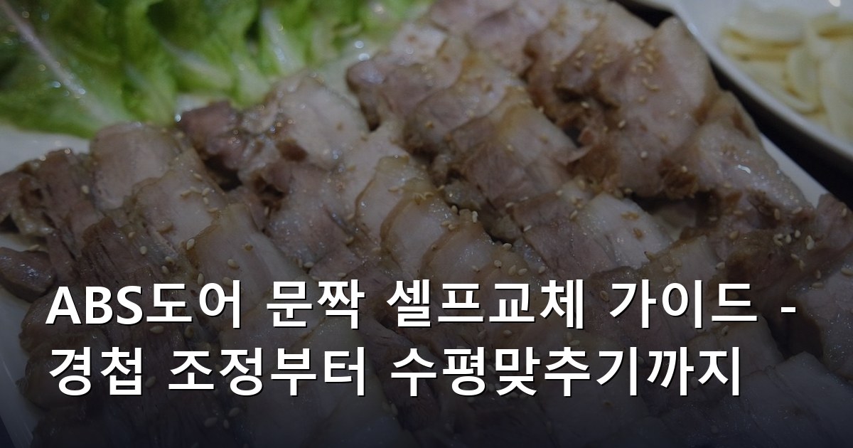 ABS도어 문짝 셀프교체 가이드 - 경첩 조정부터 수평맞추기까지